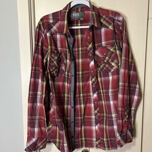 BKE Red and Yellow Plaid Shirt